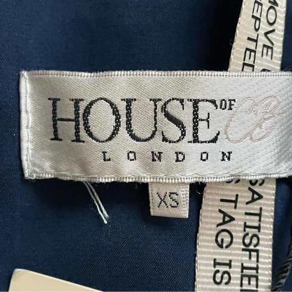 House of CB | Dante Navy Sequin Deep V Mini Dress New - Picture 8 of 12